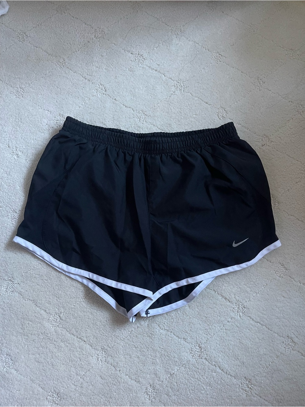 Nike Women's Black Athletic Shorts with White Trim